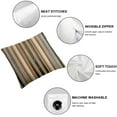 thumbnail image 6 of Brown Striped Throw Pillow Cover Multicolor Velvet Cushion Cover Modern Bohemian Pillowcase for Sofa Couch Bedroom Living Room Home Christmas Decoration,, 6 of 7