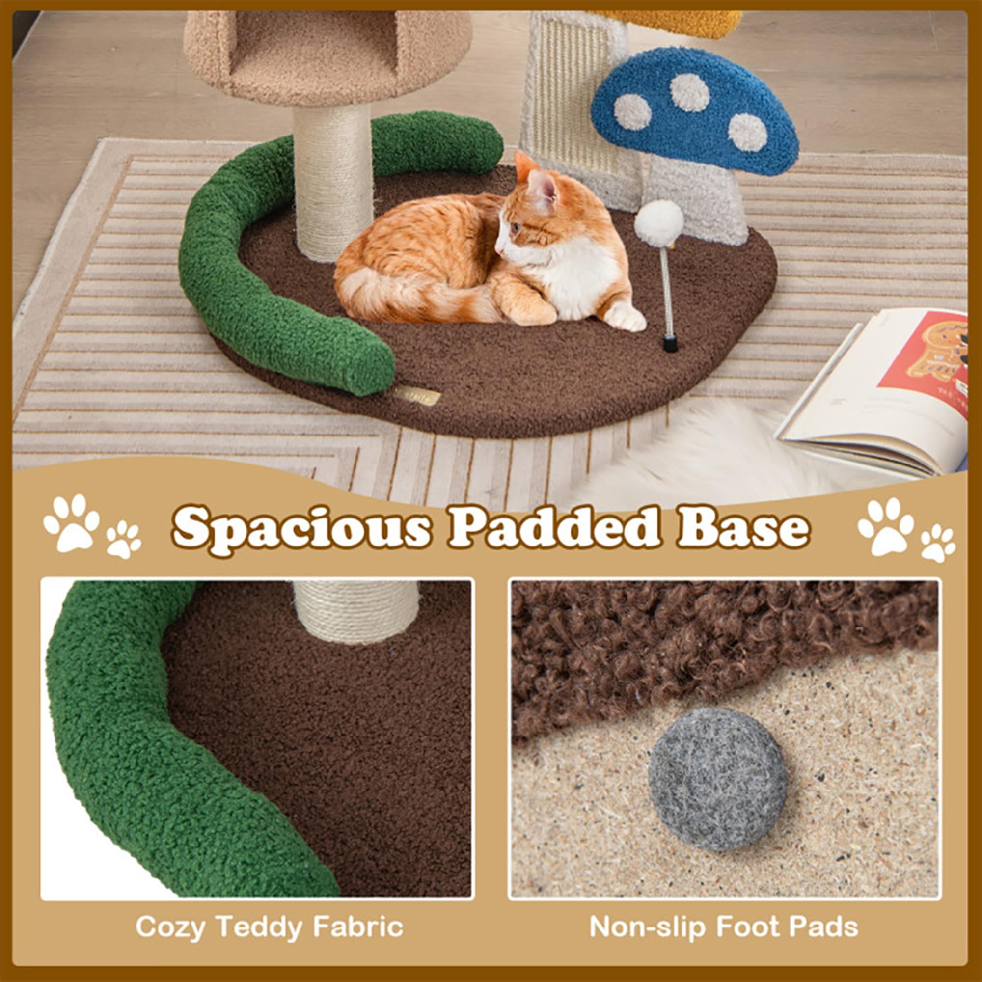 Kadyn 23" Cat Tree House, Small Cat Condo with Sisal Scratching Post, Mushroom Cat Tower, Multicolor