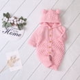thumbnail image 5 of Newborn Baby Girl Sweater Jumpsuit Bodysuit Acrylic Fabrics Pullover Hoodie Button Romper Outfits Sets 0-24Months, 5 of 7