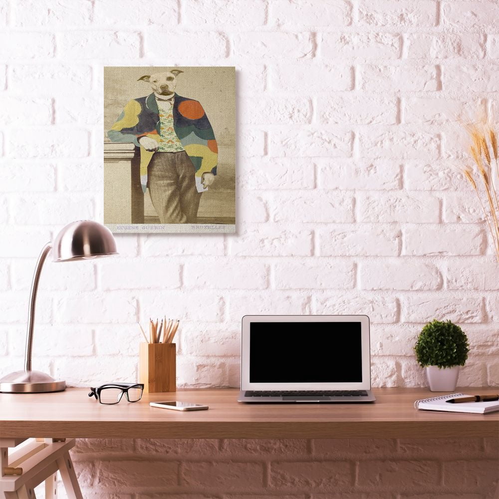 Stupell Industries Abstract Funny Vintage Dog Pet Animal Photo Canvas Wall Art by Villager Jim