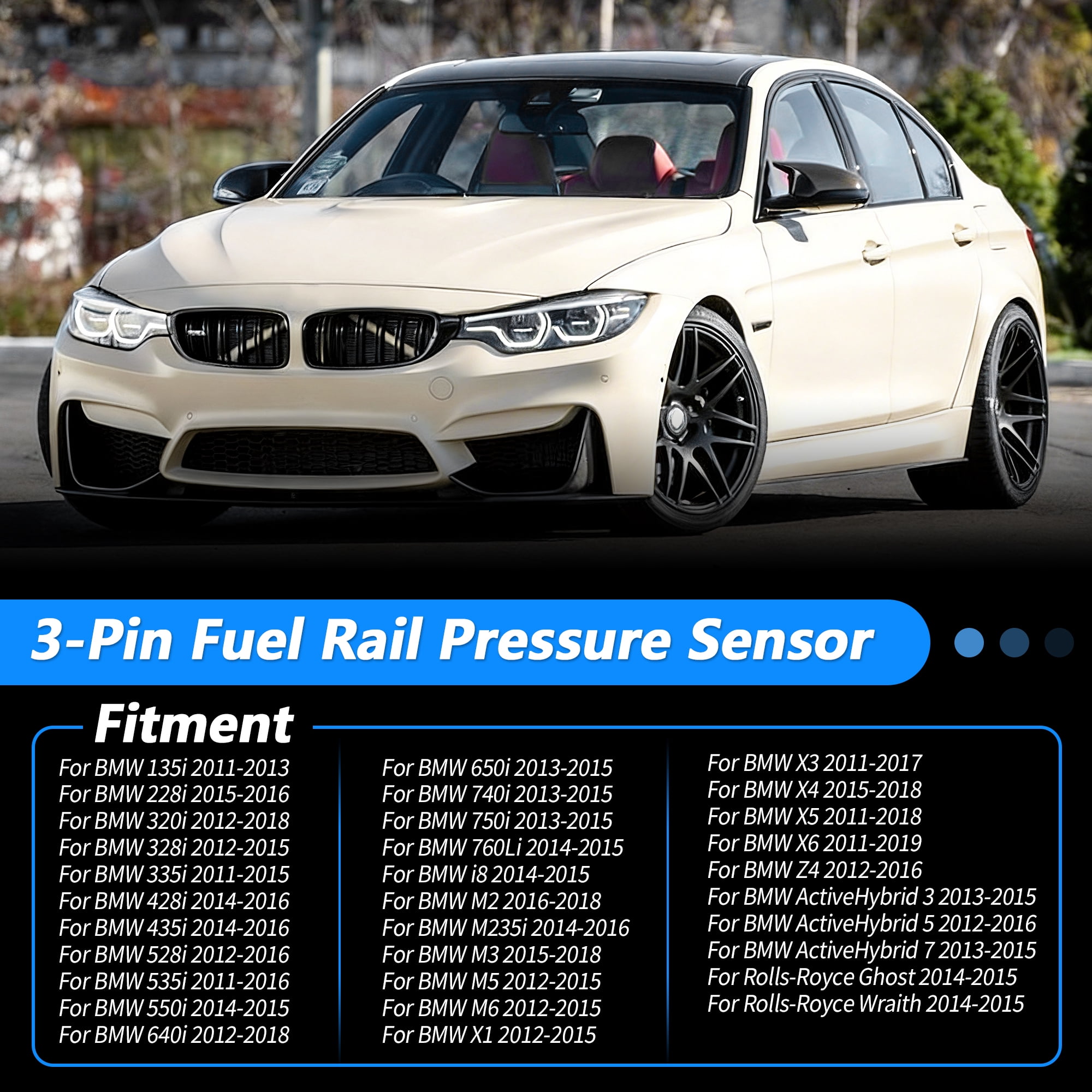 Unique Bargains Fuel Injection Pressure Sensor for BMW