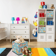 thumbnail image 7 of CURLYOOT 13 x 13 Inch Cube Storage Bin, Unicorn Cloud Fabric Storage Cube Baskets, Closet Shelves Foldable Bins with Leather Handles for Home Organizer, 7 of 7