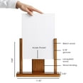 thumbnail image 2 of M&T Displays Classic Desktop Menu Sign Holder with Acrylic U Type Pocket (Dark Wood, 8.5x11) (2 Pack), 2 of 8