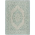 thumbnail image 4 of SAFAVIEH Courtyard Avi Traditional Indoor/Outdoor Area Rug, 2'7" x 5', Light Grey/Aqua, 4 of 7