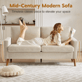 thumbnail image 4 of 68" Lounge Sofa, Corduroy Fabric, Mid-Century Modern Sofa with Spring Cushions for Living Room, Bedroom, Office, 4 of 5