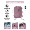 thumbnail image 4 of Mochila de viaje ECOHUB de 17 pulgadas con 13 bolsillos con puerto USB, color rosa, 4 of 8