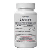 L-Arginine  Free Form  Optimal 3,000mg Dosage  150 Vegetable Capsules  Supports Vasodilation, Energy Production and Cardiovascular Health