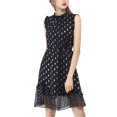 thumbnail image 2 of Unique Bargains Imprimé à Pois Métalliques pour Femmes Robe de Cocktail Sans Manches, 2 of 6