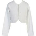 thumbnail image 2 of Little Girls Beaded Knit Cotton Bolero Shrug Sweater White Size L (8-10), 2 of 2