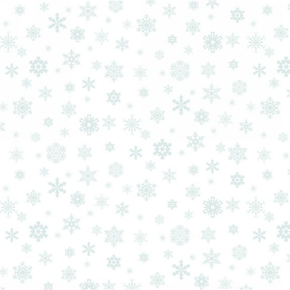 Cotton Snowflakes Snow Winter Seasonal Christmas Holiday White Cotton Fabric Print by the Yard (676-WHITE)