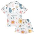 thumbnail image 2 of FORMRS Kids Short Sleeve Top and Pants Pajama Set Unisex Satin 2-Piece Sleepwear, Sizes 7-8Y, Cartoon Doodles, 2 of 8