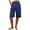 AB02_Navy, variant on Lumtrix Women Summer Bermuda Short Knee Length Rolled Hem Beach Lounge Workout Casual Long Short with Pockets White XL