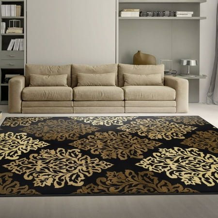 Superior Modern Elegant Damask Pattern, 10mm Pile with Jute Backing, Affordable Contemporary Danvers Collection Area