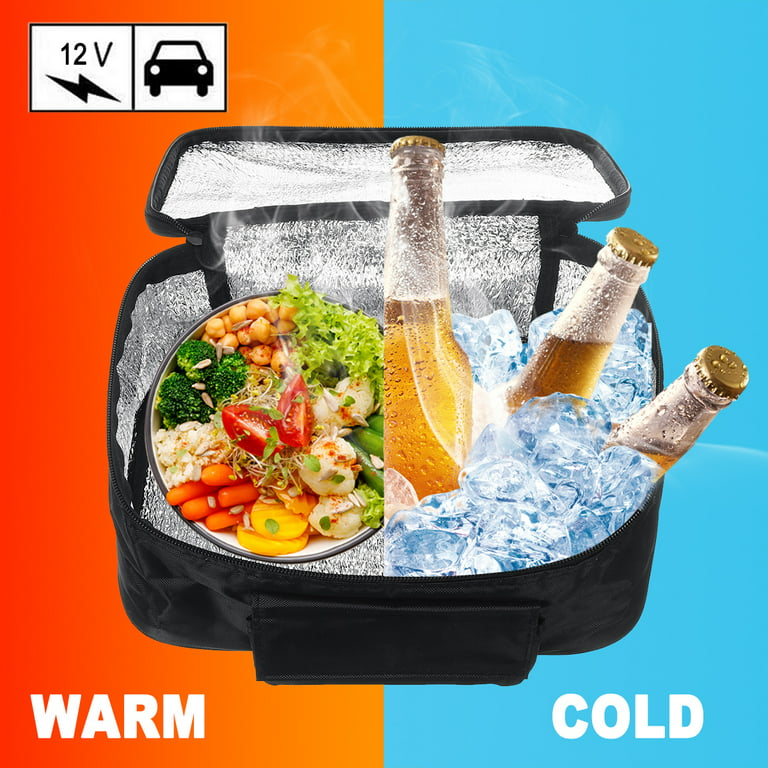 12V Portable Food Warmer with Vehicle Plug Electric Heating Lunch Box Food  Heater for Reheating Meals in Car/Truck,Black
