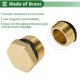 thumbnail image 3 of Accesorios de tubería de latón Unique Bargains 1/2" tapón de rosca externa macho con junta 5/8" 2 piezas, 3 of 7