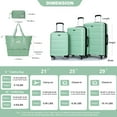 thumbnail image 2 of Luggage Sets of 5, 21/25/29 Inches Hardshell Lightweight Suitcases with a Travel Duffel Bag and a Toiletry Bag, Carry On Luggage for Men Women, Light Green, 2 of 9