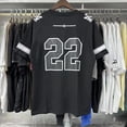 thumbnail image 2 of Hermosa y ligera camiseta de lujo con estampado de letra 22 de AMIRI 2024SS, camiseta informal de manga corta de algodón puro de doble hilo de alta calidad para hombres y mujeres, 2 of 3