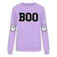 thumbnail image 5 of XIAONU Womens Sweatshirts Ghost Cute Printed Hoodless Sweatshirt Peasure Baggy Long-Sleeved Pullover Hoodless Sweatshirt, 5 of 5
