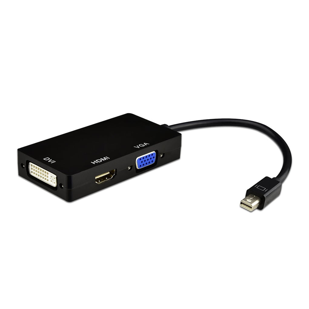 3in1 Mini DisplayPort 1.2 To VGA/DVI/HDMI 4Kx3K Thunderbolt Input