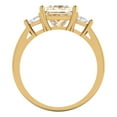 thumbnail image 4 of 2.32 ct Princess Cut Natural Morganite 3 Stone 14K Yellow Gold Womens Engagement Ring, 4 of 5