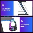 thumbnail image 5 of BestOffice Modern Z-Shaped Computer Desk for Home Office with Headphone Hook,Blue, 47 in,Adults, 5 of 7