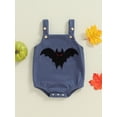 thumbnail image 2 of Suealasg Baby Halloween Clothes Newborn Girls Boys Corduroy Rompers Sleeveless Pumpkin Bat Print Overalls 3 6 9 12 Months Infant Halloween Jumpsuits, 2 of 7