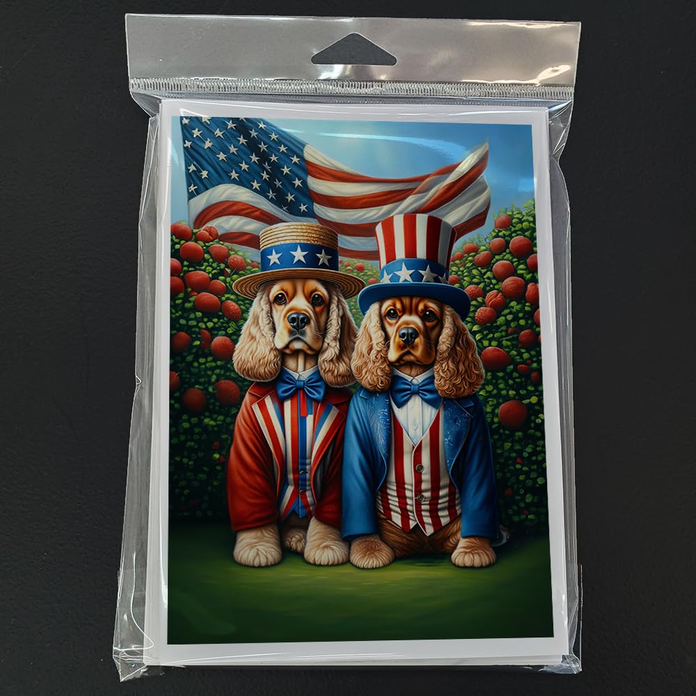 All American Cocker Spaniel Greeting Cards Pack of 8 7 in x 5 in