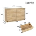 thumbnail image 5 of Modern Natural 6-Drawer Dresser for Bedroom - Ample Storage Wide Chest of Drawers, 5 of 5