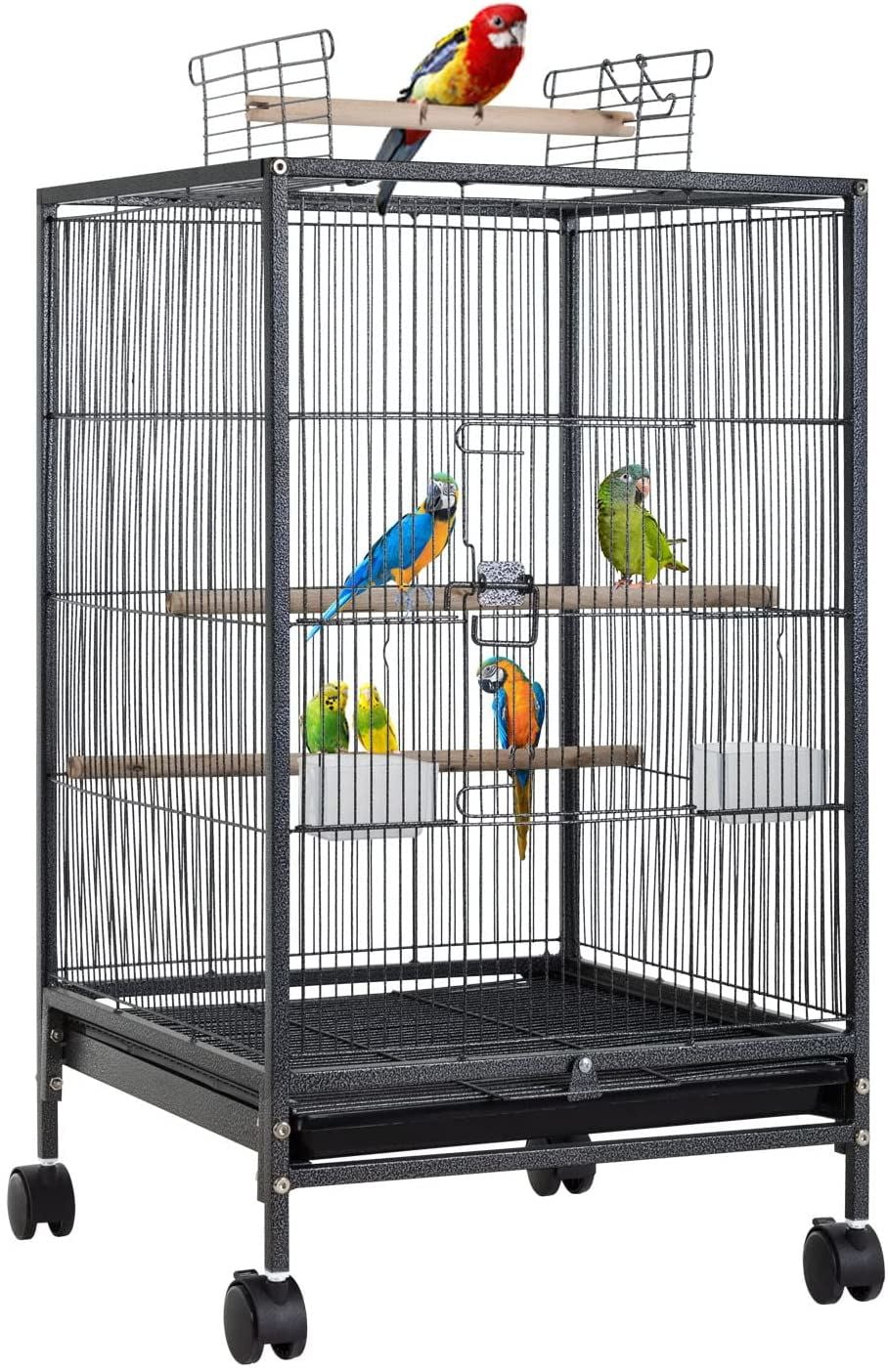 YRLLENSDAN Large Bird Cage for Parakeets, Heavy Duty 35 inch Height Bird Cages with Stand for