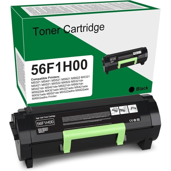 High Yield 56F1H00 Toner Cartridge Compatible for Lexmark 56F1H00 Black Toner Compatible MS321 MS421 MS521 MS621 MS622 MX521 MX522 MX622 MX321 MX421 Laser Printer (15,000 Pages)