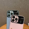 thumbnail image 2 of Compatible with iPhone 13 Pro Max Slim Case,Luxury Bling Transparent Hard PC Anti-Scratch Shockproof Case with Window Glass Lens Camera Protectorfor iPhone 13 Pro Max Women Girl Men-Pink, 2 of 7