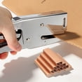 thumbnail image 6 of Desktop Stapler Heavy Duty, 1 Set Handheld Plier Stapler No Jam with Staples Remover and 1000 Blue 26/6 Staples Set for Office Supplies Workplace Paperwork Cardboard, Silver, 6 of 6