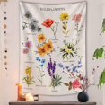 thumbnail image 3 of Tapiz vertical de flores silvestres para colgar en la pared, gráfico de referencia ilustrativo con palabra, 59 × 51 pulgadas Namotu CZJJ-ST33, 3 of 6