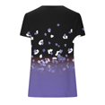 thumbnail image 4 of Summer Tops for Women Trendy Boho Floral Print Tunic Shirts Short Sleeve V Neck Tshirt Casual Loose Blouse Fashion, 4 of 5