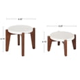 thumbnail image 2 of Kate and Laurel Icelyn Midcentury Plant Stand, Set of 2, White and Walnut Brown, Authentic Marble Indoor Plant Stand, 2 of 9