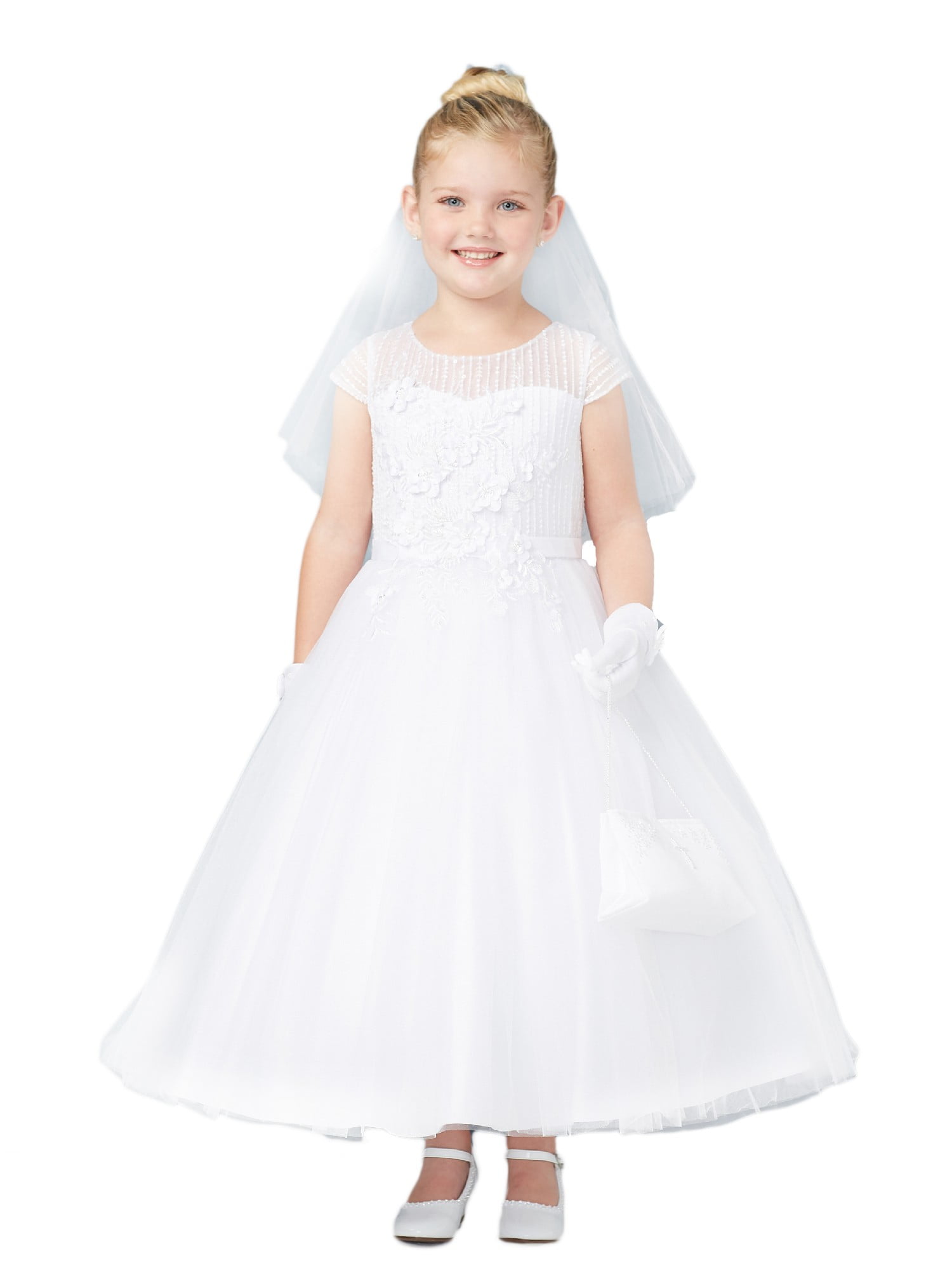 cap sleeve communion dress