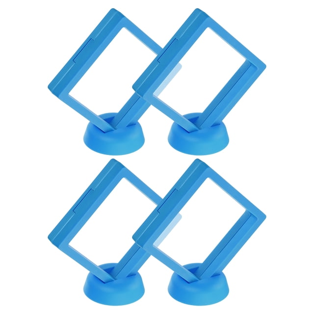 Marco flotante Uxcell 4Pcs Display Case 9x9x2cm/3.5"x3.5"x0.8" para joyas, conchas y medallas, azul zafiro