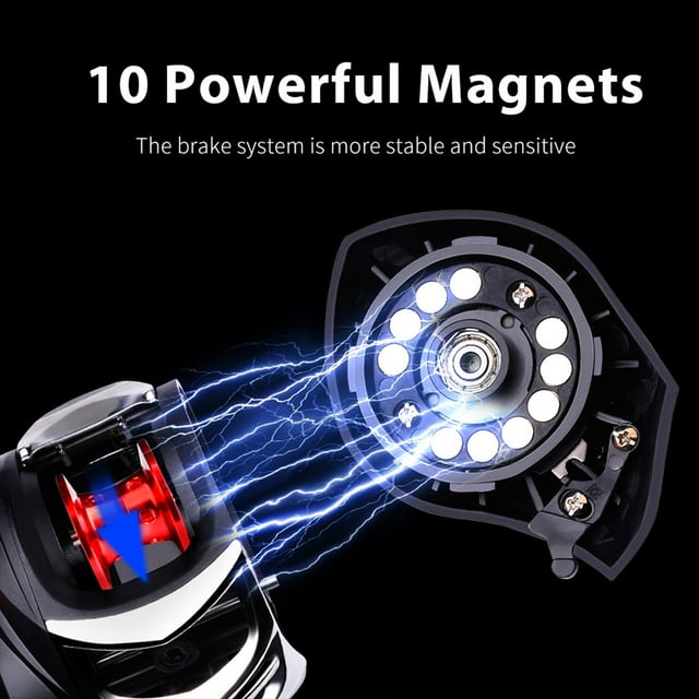 Baitcasting Fishing Reel Portable Parts Metal Spinning Wheel Tackle Metal Baitcasting Water Lake Sea Reels Accessory for Professional Learner Right Hand