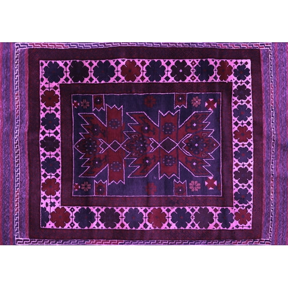 Ahgly Company Indoor Rectangle Persian Purple Traditional Area Rugs, 2' x 3'