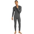 thumbnail image 3 of RUNQHUI Combinaison Thermique à Manches Longues en Spandex pour Hommes Gris m, 3 of 7