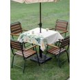thumbnail image 3 of Outdoor Tablecloth with Umbrella Hole and Zipper, Spring White Floral Square Table Cloth 60x60 Inch Waterproof Tablecloth, Summer Eucalyptus Leaves Pastoral Picnic Table Cover for Patio Camping, 3 of 7