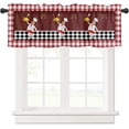 thumbnail image 3 of Fat Chef Kitchen Valance Curtains for Living Room/Bedroom/Bathroom/Window,Buffalo Plaid Checked Flag Rod Pocket Red Kitchen Decor Window Valance Tiers Small Cafe Curtains Drape Panel Accessories,54x18, 3 of 5