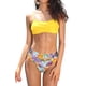 thumbnail image 1 of Mujere Top Torcido Impresión de la Cintura Alta Trajes de baño de Dos Piezas Amarillo M Amarillo M Xishao ropa, 1 of 2