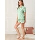 thumbnail image 3 of Conjunto De Pijama Manga Corta Ropa De Dormir Lunares Cuello De Muesca Con Botones Para Mujer Verde XS, 3 of 6