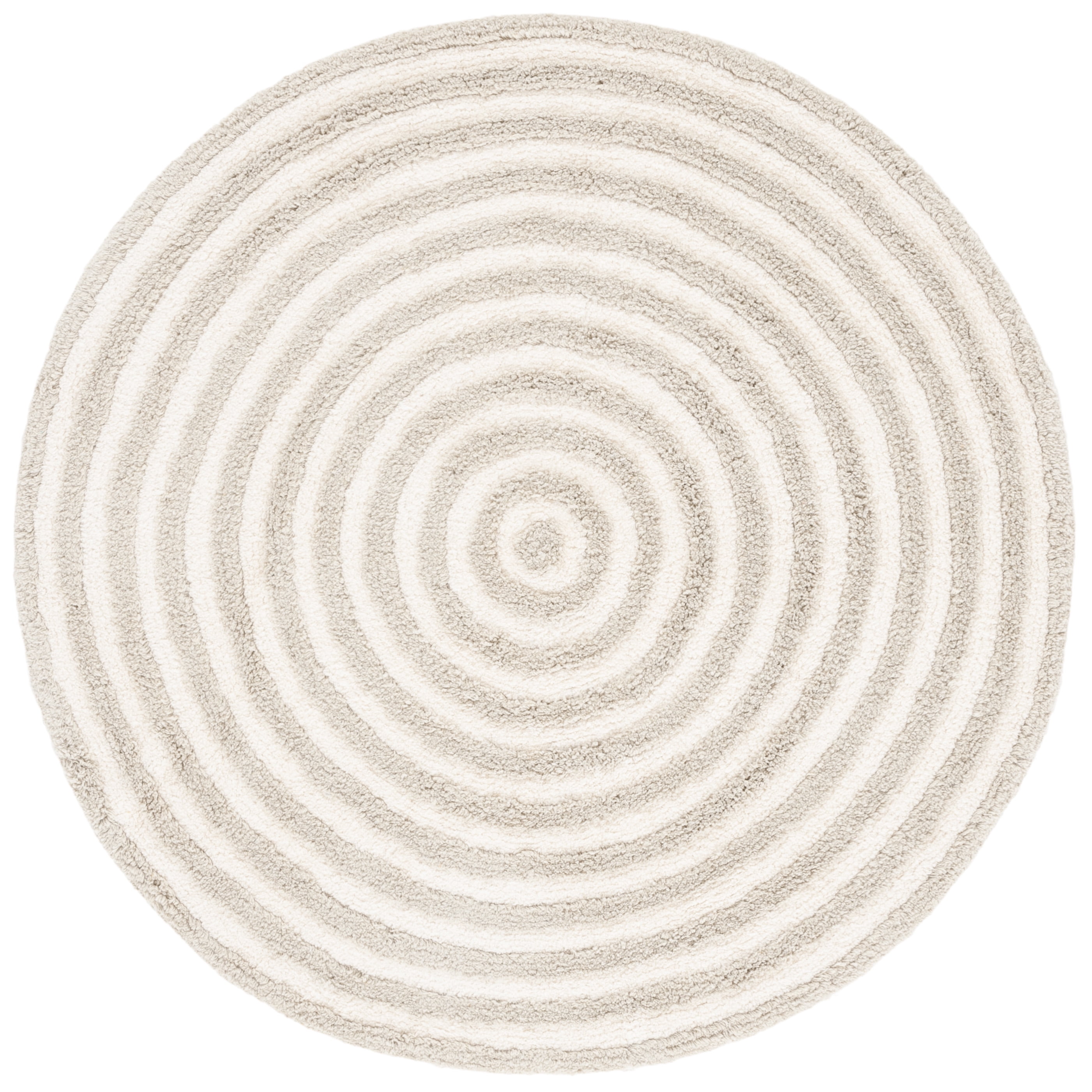 Safavieh Easy Care Beckah Geometric Machine Washable Area Rug, Gray/Ivory, 4' x 4' Round