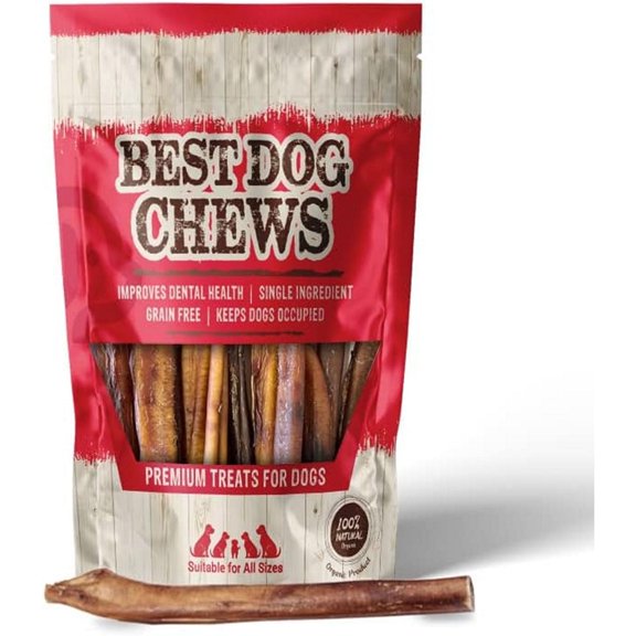 Best Dog Chews - Premium Super Jumbo Bully Sticks - 12" (3 Count, 76-110g) - Natural Thick Dog Treat - Long Lasting & Nutrient-Rich - Grass Fed Beef - Perfect for All Breeds and Puppies
