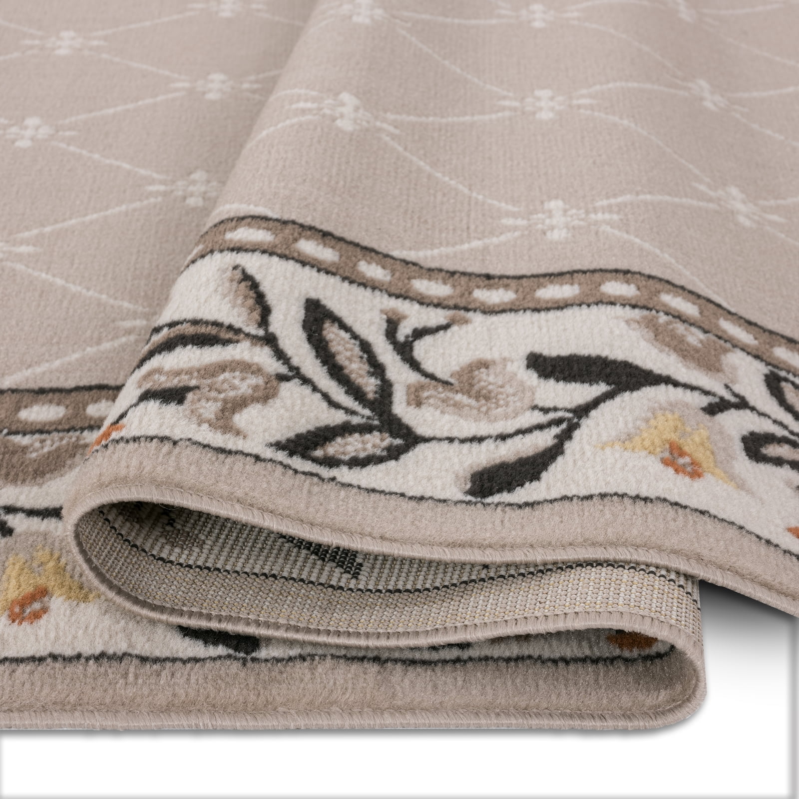 Home Dynamix Premium Aydin Traditional Diamond Floral Area Rug, Soft Beige, 5'3"x7'5"