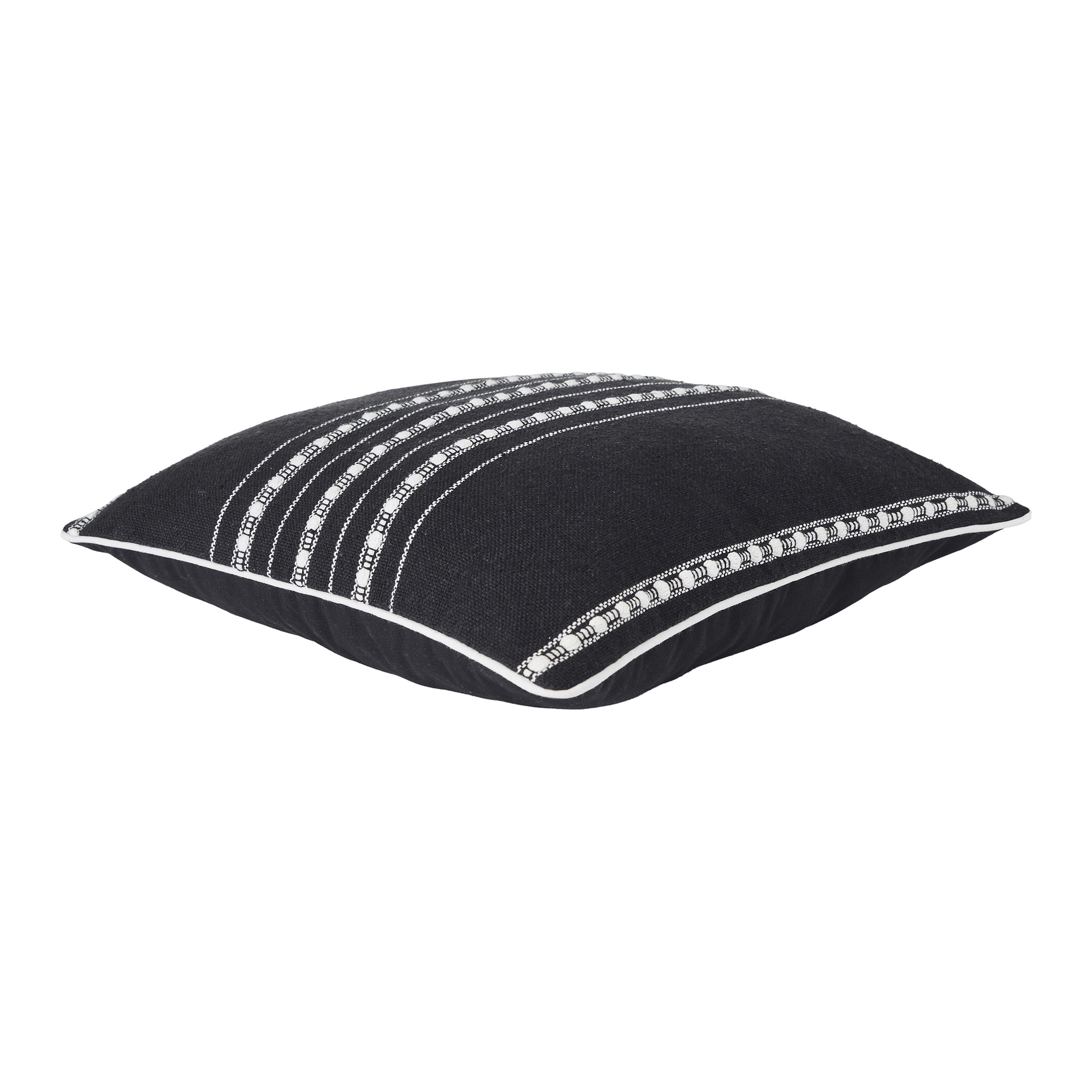 (2 pack) Mainstays 18" x 18" Black Stripe Cord Cotton Rich Decorative Pillow
