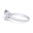 thumbnail image 3 of 2 1/2 Ct Six Prong Solitaire Round Cut Lab Created Diamond Moissanite Ring, 18k White Gold Plated 925 Sterling Silver, Gift for Wedding, Engagement And Anniversary Ring Size - 9.5, 3 of 6