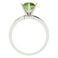 thumbnail image 4 of Clara Pucci 14K White Gold Solid Gold Peridot Solitaire Anniversary Ring for Women - 2 cttw Round Cut, 4 of 8